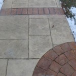 stamped concrete pathway
